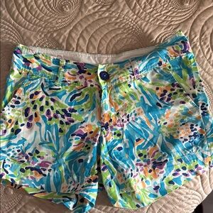 Tropical Print Blue and Green Bermudas for Summer